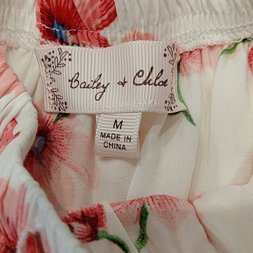 Bailey & Chloe Floral Off/On Shoulder SS Blouse M - Picture 6 of 8